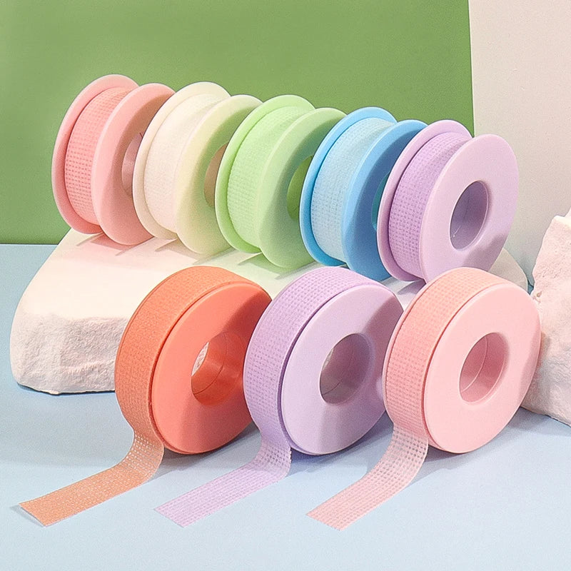 1 unidade de fita adesiva de silicone microporosa não tecida para pestanas, respirável, sensível e resistente, para aplicação debaixo dos olhos, ideal para extensão de pestanas e maquilhagem.