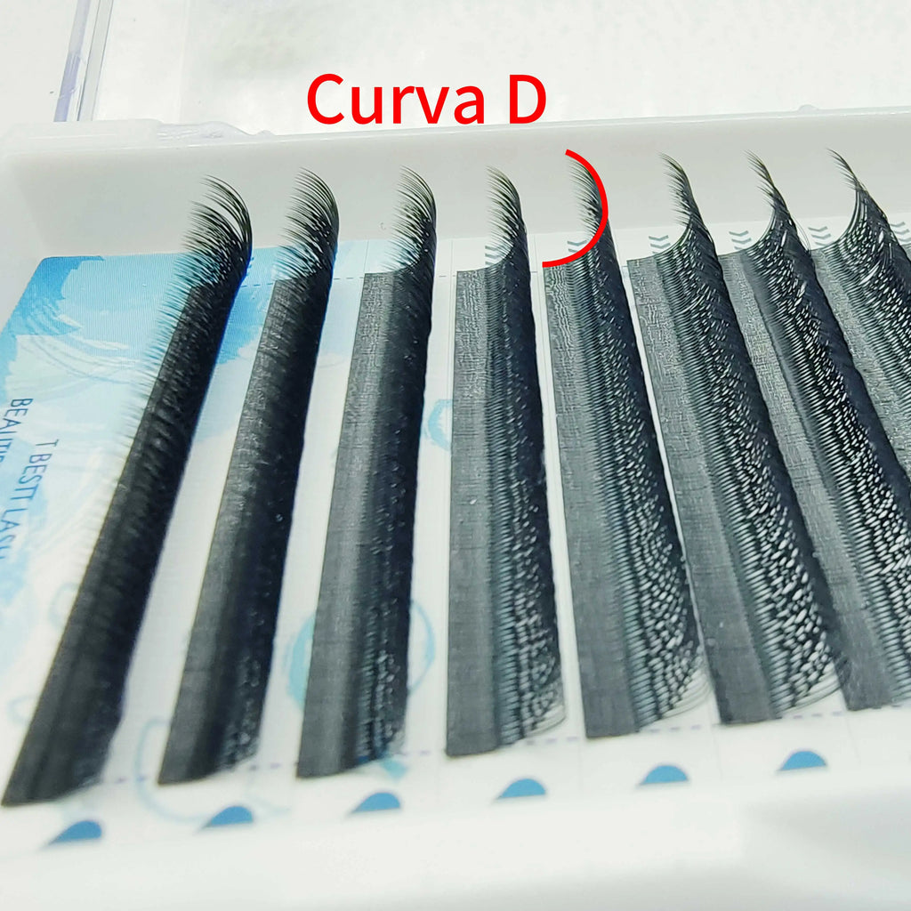 Extensões de pestanas postiças TBestt Matte Black 5D em formato W, volume pré-fabricado, efeito natural.