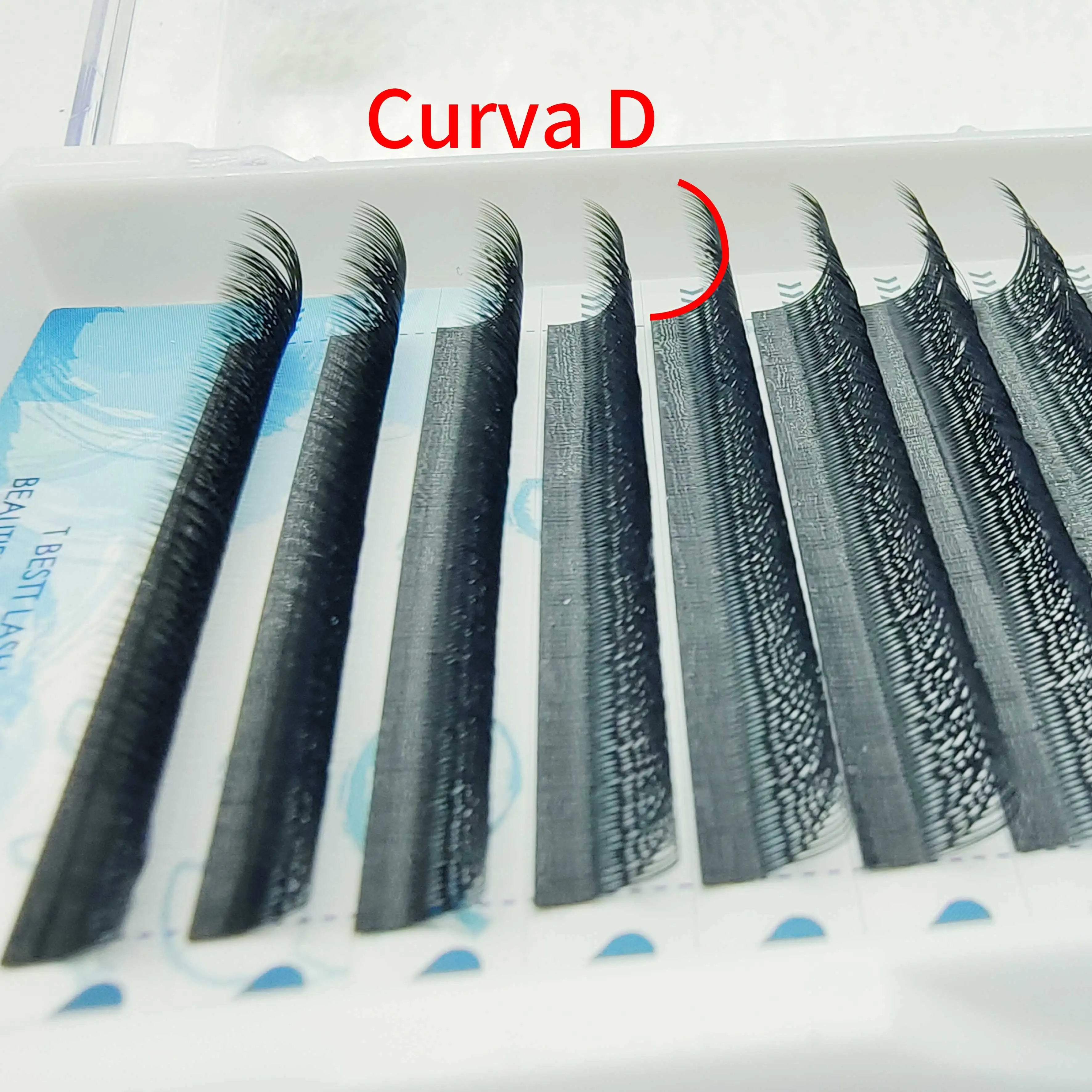 Extensões de pestanas postiças TBestt Matte Black 5D em formato W, volume pré-fabricado, efeito natural.