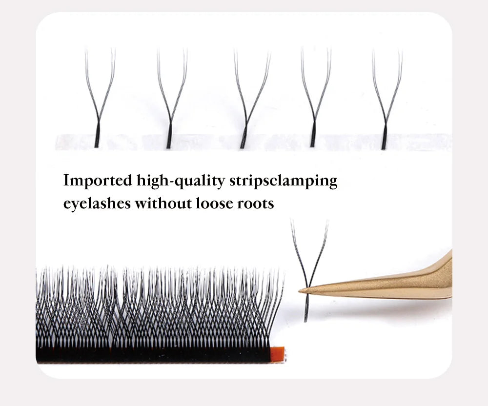 Extensão de pestanas DeceMars YY, comprimento de 6 mm a 18 mm, preta.