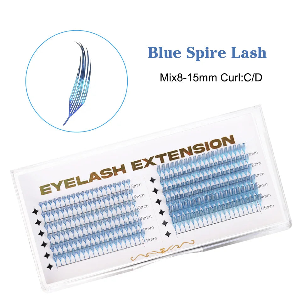 Nova moda de pestanas postiças brilhantes com efeito de espiral, estilo manga, holográficas e coloridas, perfeitas para o Natal.