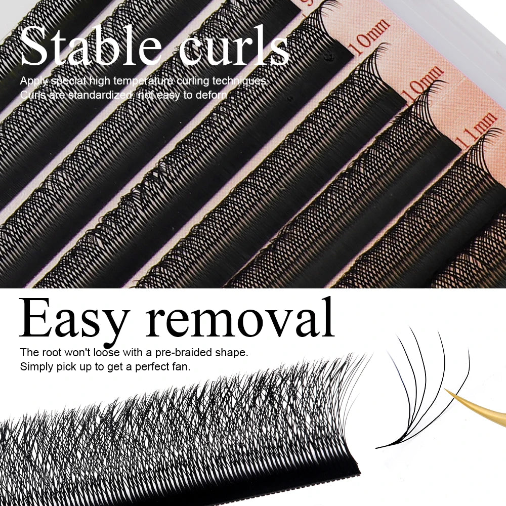 Pestanas postiças FADVAN em formato W, 2D, 3D, 4D, 5D, 6D, 7D e 8D, volume brasileiro, naturais e suaves, em formato YY.