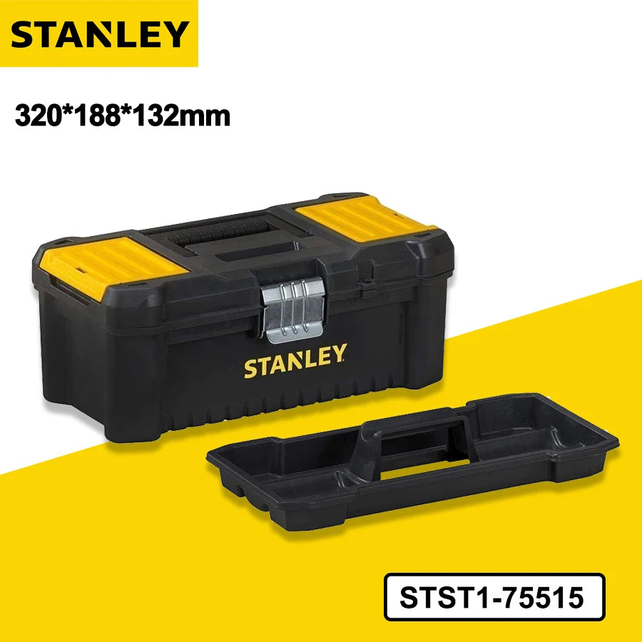 Caixa de ferramentas STANLEY "Essential" 320*188*132mm com fechos metálicos - Estojo para armazenamento de ferramentas STST1-75515