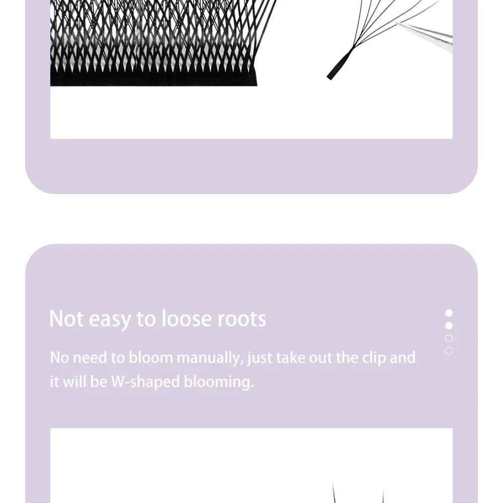 Extensões de pestanas DIYDAY em formato W, estilo Bloom, 3D, 4D, 5D, 6D, 7D e 8D, com textura natural e macia, em forma de leque.