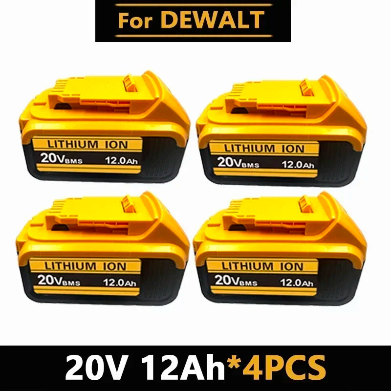 Baterias de iões de lítio DeWalt 18V 20V 20V 12Ah DCB203 Substituição da bateria de iões de lítio DCB206 DCB205 DCB204 DCB200 Ferramentas elétricas