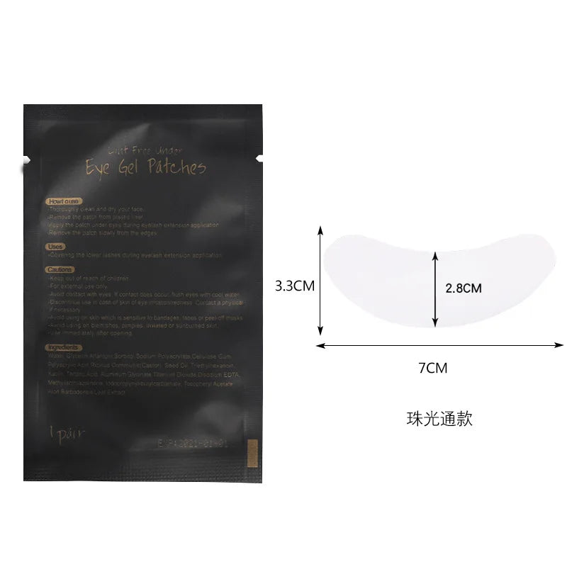 Embalagem de 50/100 pares de adesivos de gel para pestanas postiças, ideais para extensão de pestanas.