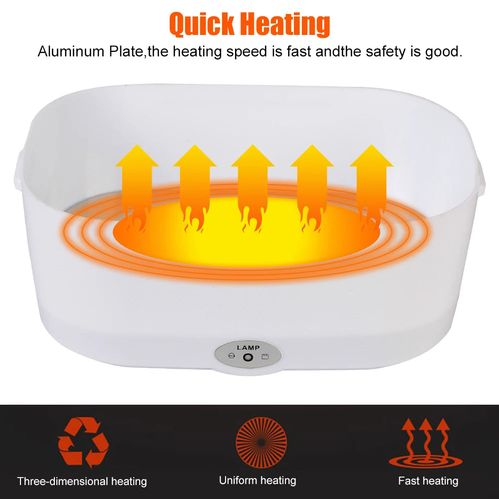 Lancheira elétrica aquecida de aquecimento rápido, 12V 220V, com ficha europeia, ideal para o trabalho.