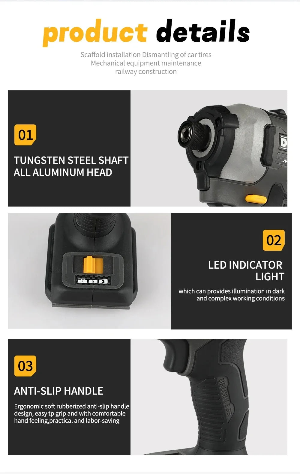 Aparafusadora de Impacto Elétrico Sem Escova DeWalt DCF850M com Velocidade Ajustável