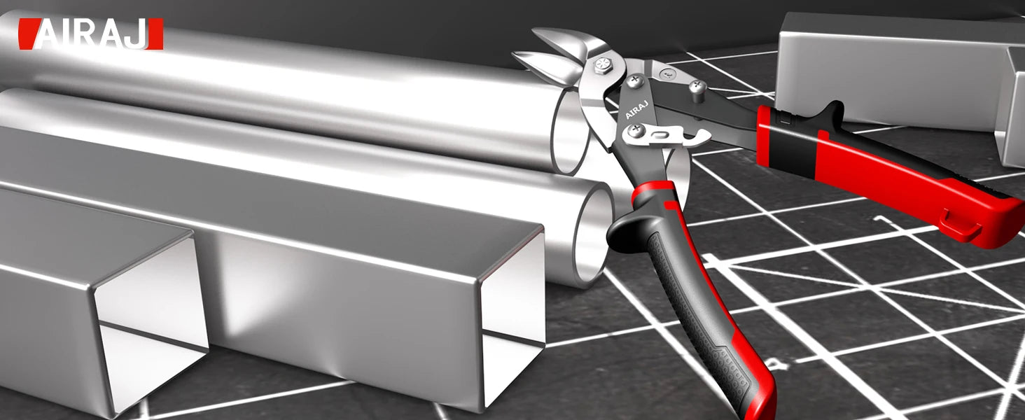 Tesoura de Aviação AIRAJ para Corte de Chapa, Cortador Multidirecional, Ferramenta Manual Industrial Profissional