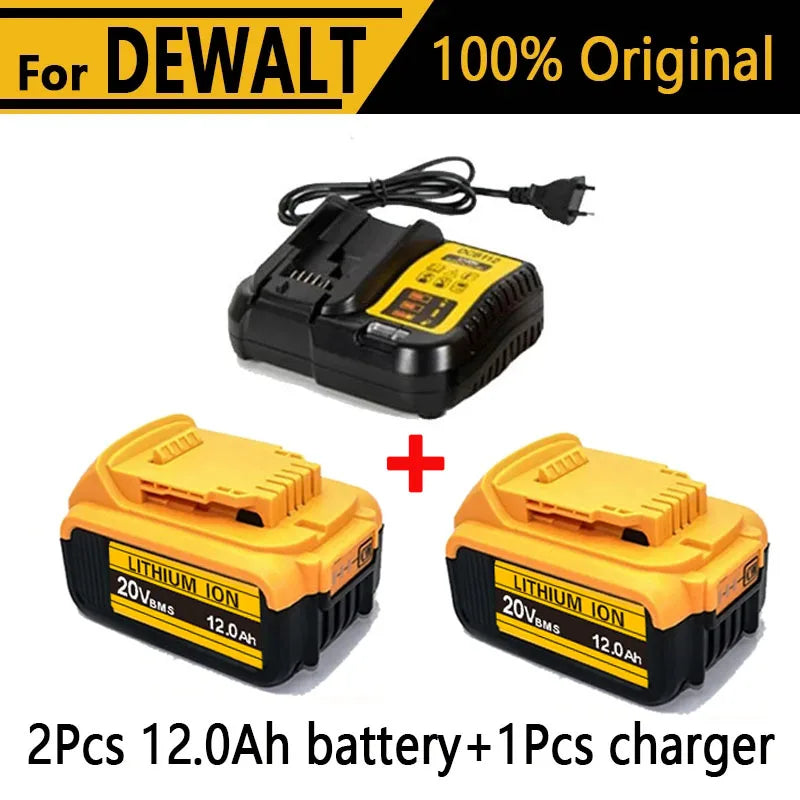 Baterias de iões de lítio DeWalt 18V 20V 20V 12Ah DCB203 Substituição da bateria de iões de lítio DCB206 DCB205 DCB204 DCB200 Ferramentas elétricas