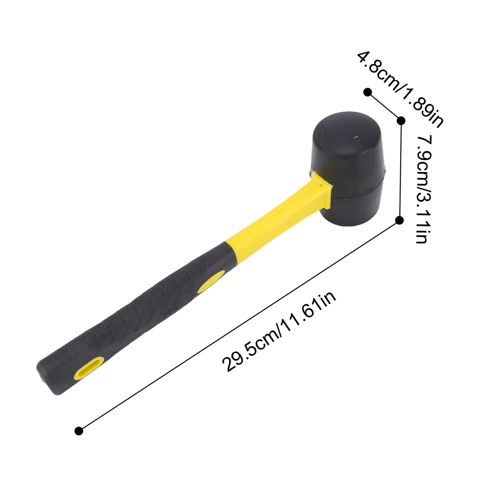 Martelo de borracha durável para campismo, pavimentos, estacas de tenda, trabalhos em madeira, golpes suaves sem danificar, ergonómico.