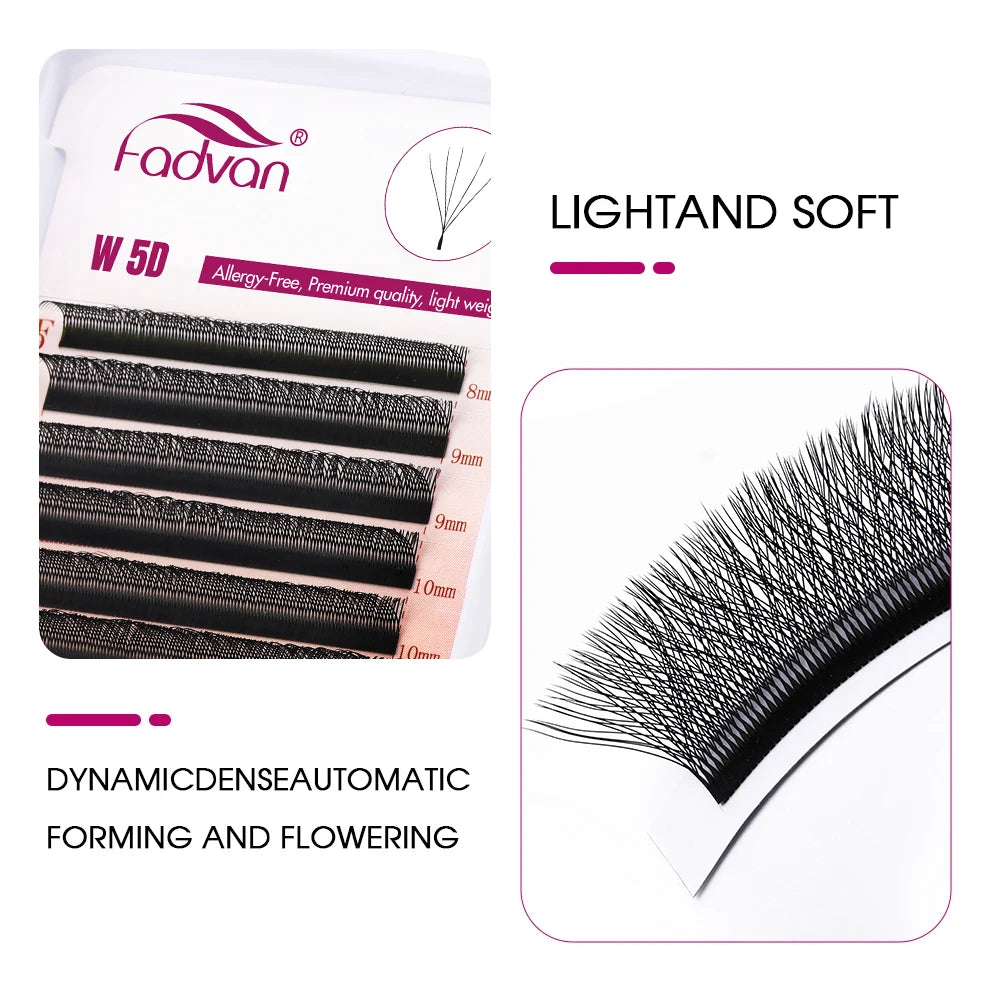 Pestanas Fadvan 5D em forma de W