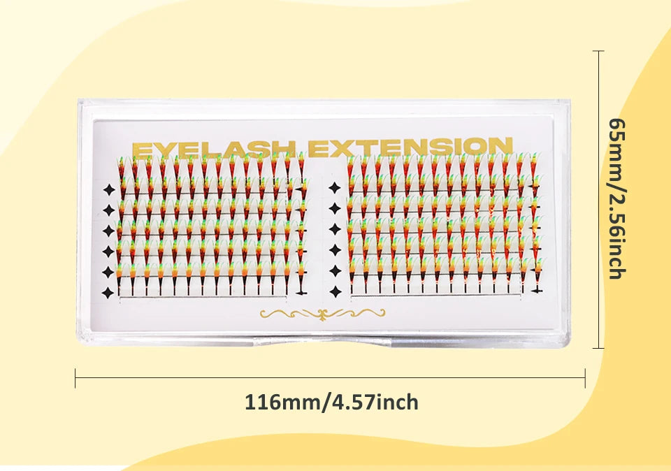 Nova moda de pestanas postiças brilhantes com efeito de espiral, estilo manga, holográficas e coloridas, perfeitas para o Natal.