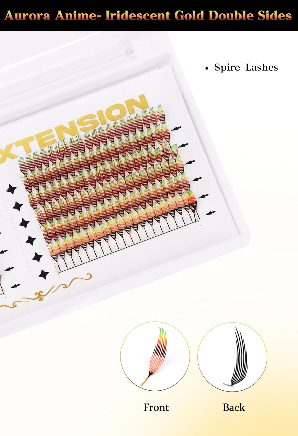 Nova moda de pestanas postiças brilhantes com efeito de espiral, estilo manga, holográficas e coloridas, perfeitas para o Natal.