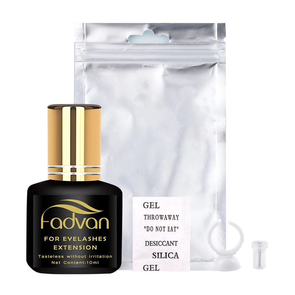 Cola profissional para extensão de pestanas FADVAN 10ml 5ml, fixação extra forte, longa duração, secagem rápida, adesivo premium.