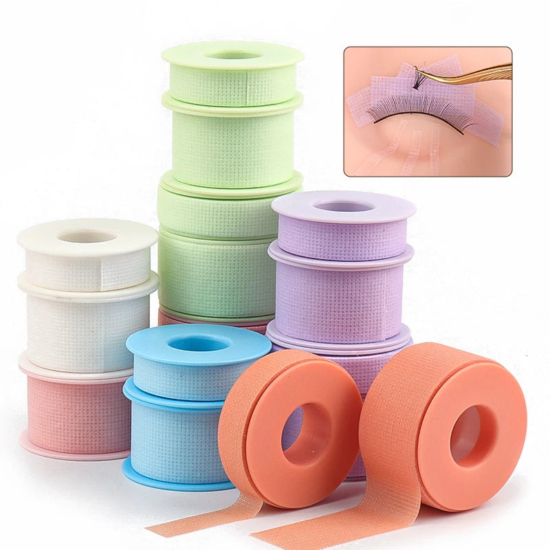 1 unidade de fita adesiva de silicone microporosa não tecida para pestanas, respirável, sensível e resistente, para aplicação debaixo dos olhos, ideal para extensão de pestanas e maquilhagem.