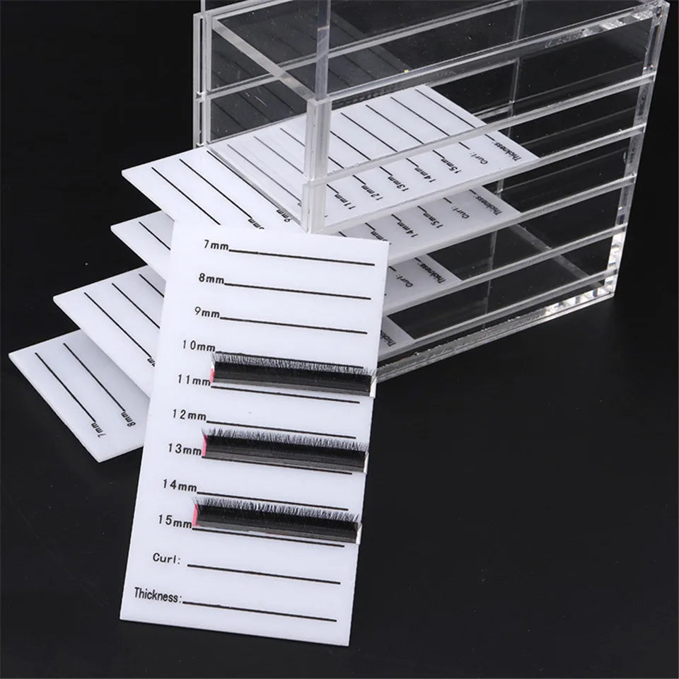 Caixa para pestanas postiças com 5 camadas, em acrílico, suporte para pestanas individuais, expositor para cola de extensão de pestanas e ferramenta de maquilhagem.