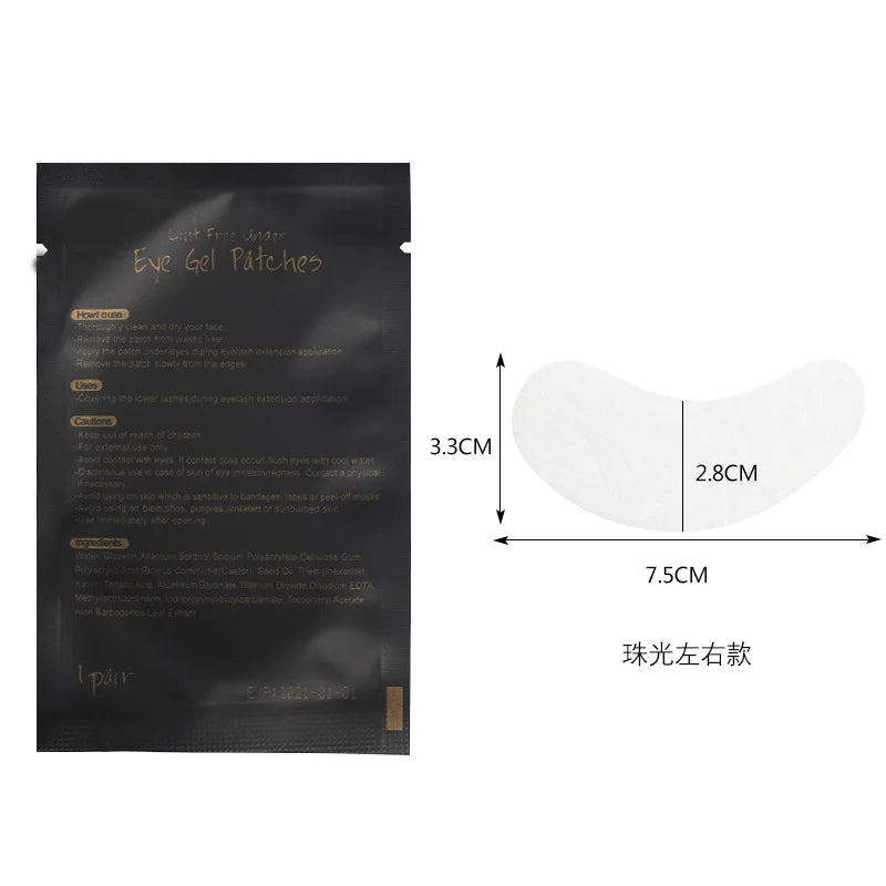 Embalagem de 50/100 pares de adesivos de gel para pestanas postiças, ideais para extensão de pestanas.