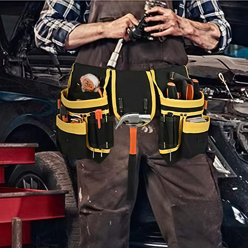 Cinto de ferramentas magnético com 26 bolsos, correias de 130 cm (51 polegadas) estrutura de tecido durável