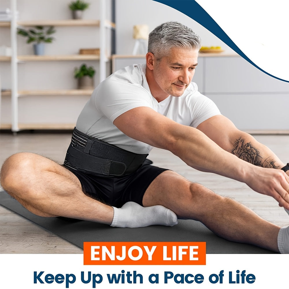 Cinta lombar com design antiderrapante, apoio lombar para mulher e homem, cinta lombar respirável com almofada de apoio lombar.