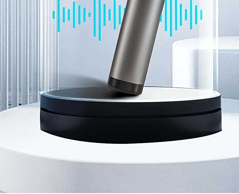 Pistola de Massagem Inteligente Quiet Strike, 8 Cabeças, Recarregável via USB, Design Ergonómico para Cintura, Pernas e Ancas, Presente Ideal para o Dia do Pai, Massajador Muscular, Acabamento Metálico Elegante, Corpo em Plástico Resistente